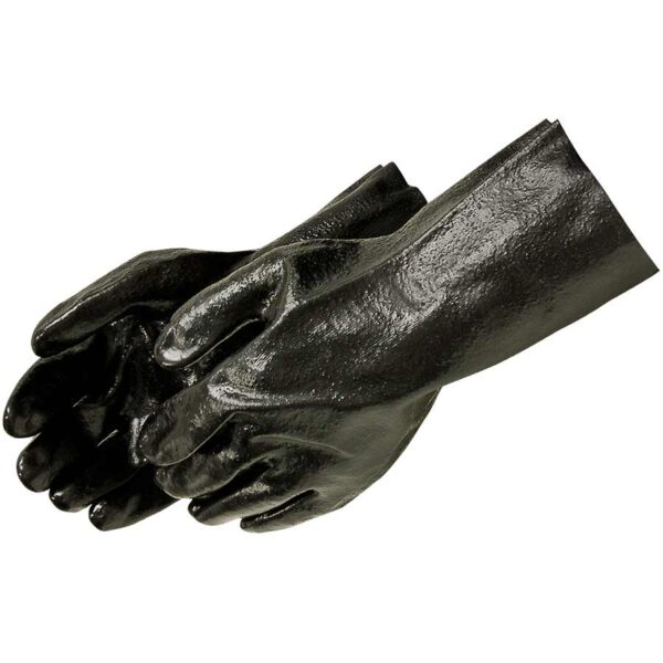 12" Semi-Rough Black PVC Gloves 12 Pack